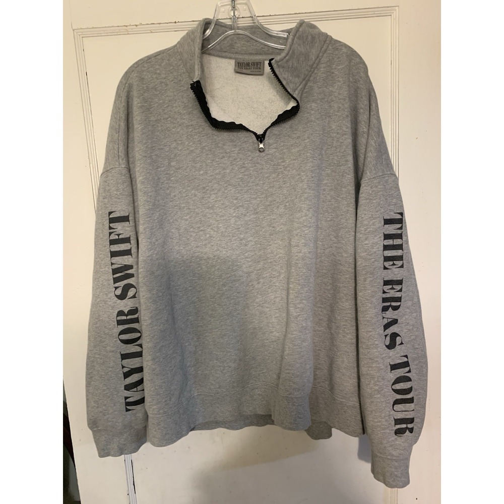 Limited Edition New Taylor Swift Eras Tour Exclusive Merch Gray Zip Sweater 2X